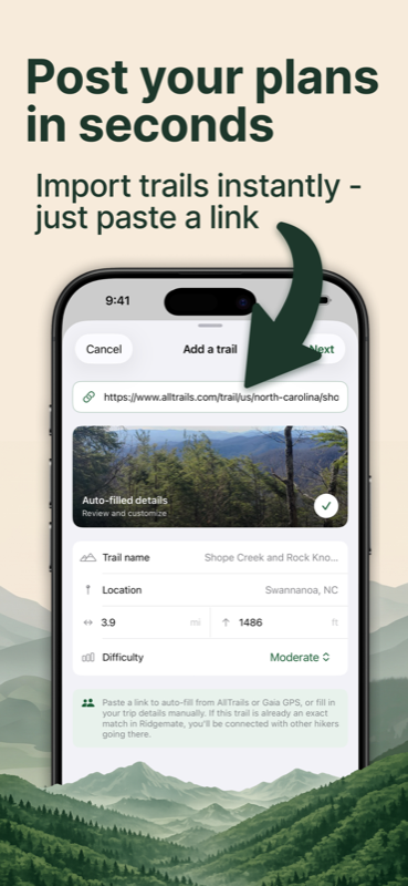 Post your trail plans in seconds